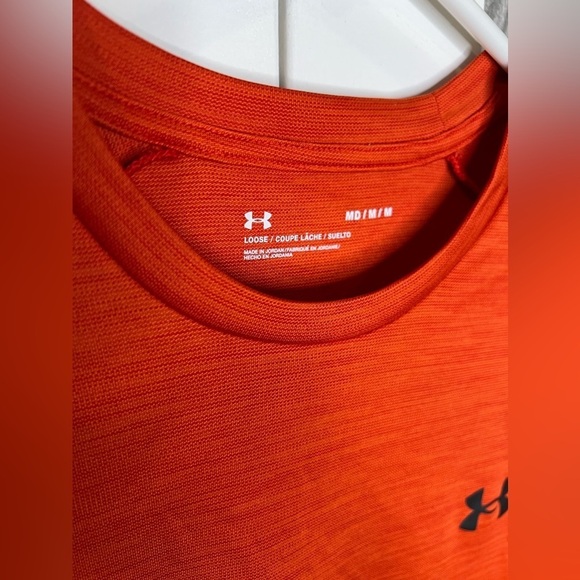 D19.19 Under Armour Men's UA Velocity Short Sleeve Orange M - Picture 4 of 6
